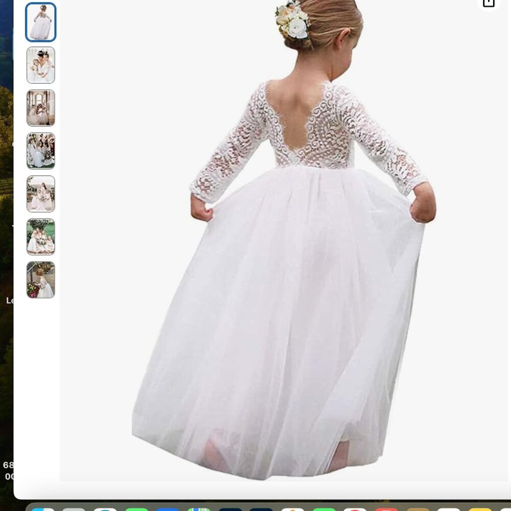 Tulle tutu lace back flower girl dress Size 5 - Picture 3 of 3